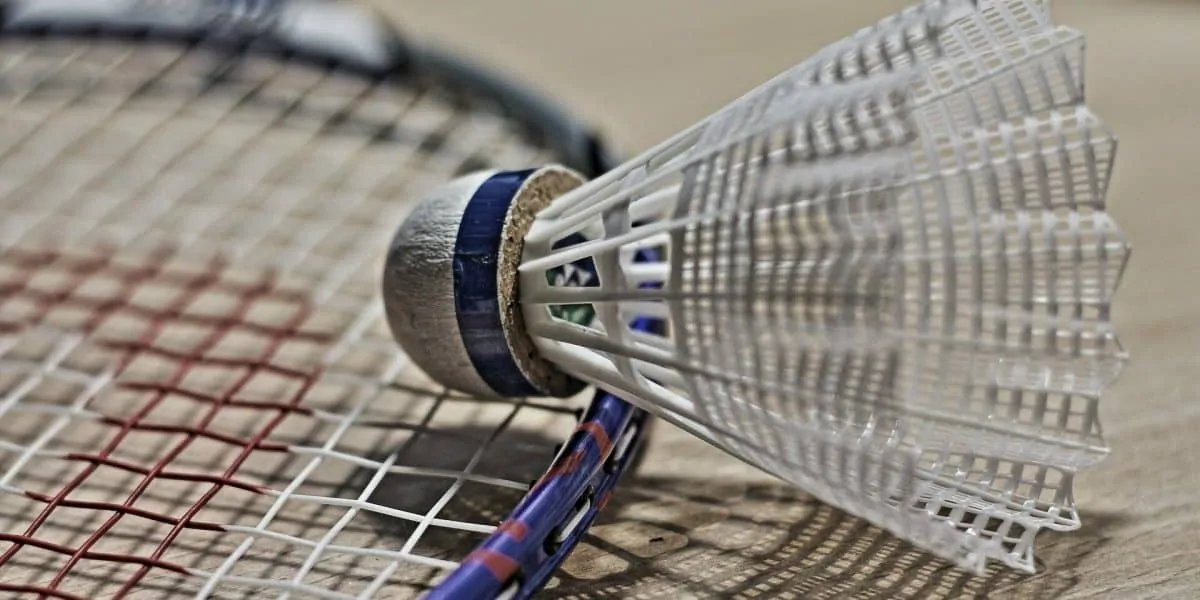 Foto de uma das Melhores Raquetes para jogar Badminton e um peteca